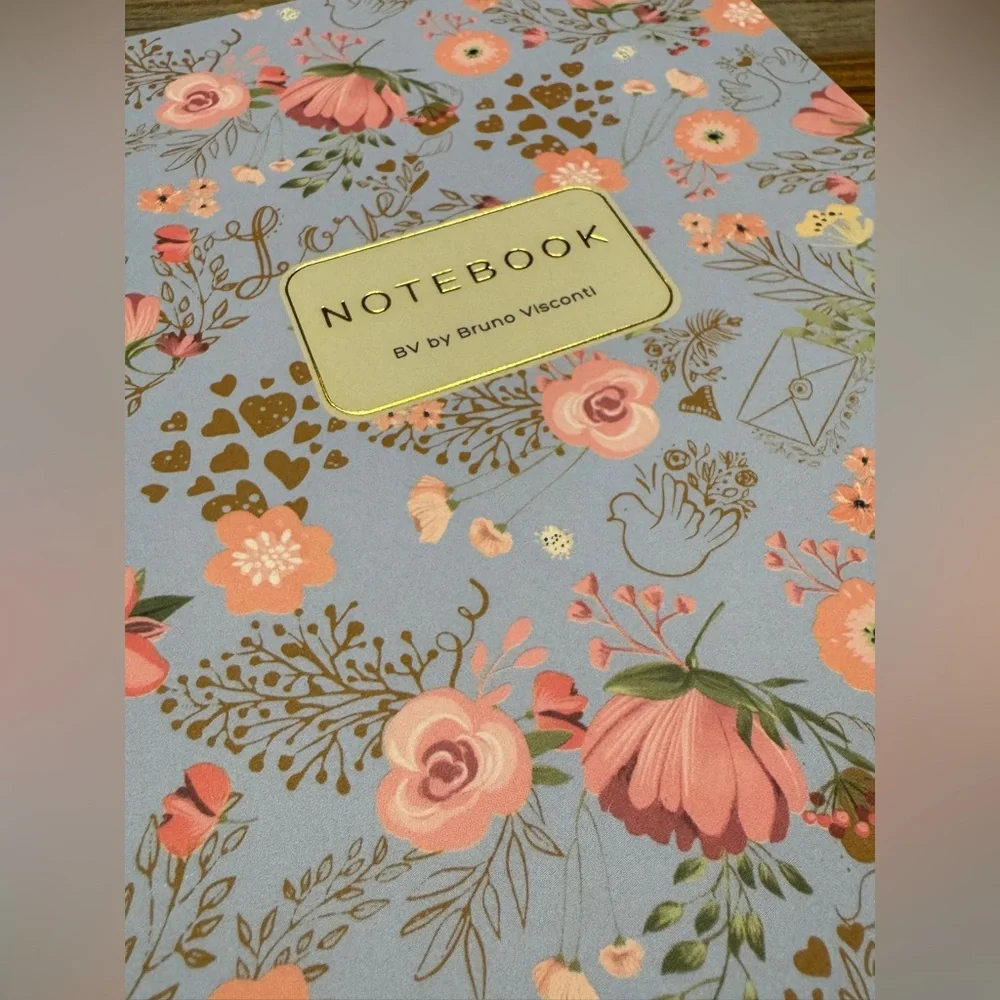 Bruno Visconti Soft Touch Happiness Floral and Hearts Notebook Journal A5 NEW
